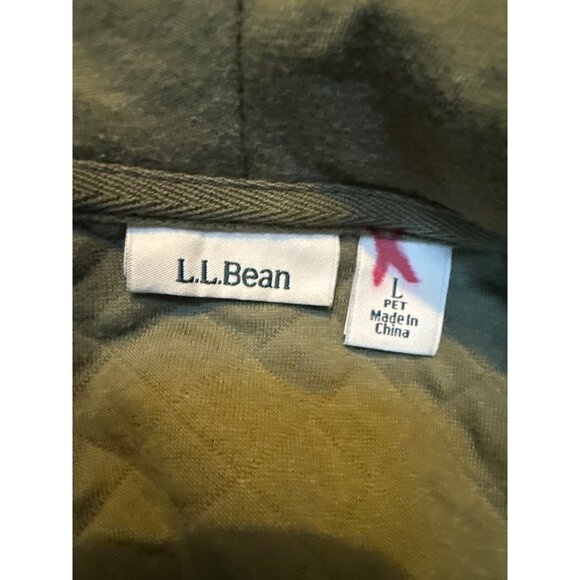 L.L.Bean Womens Green Quilted Hooded Jacket L - Picture 3 of 8